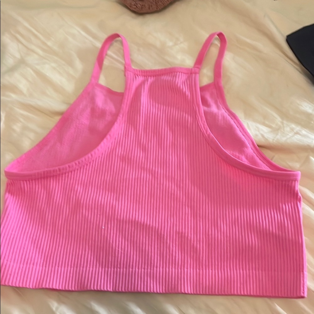 Pink Ribbed Women's Top - Picture 2 of 3